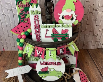 Tiered tray decor, Watermelon decor, watermelon tiered tray, Summer tiered tray