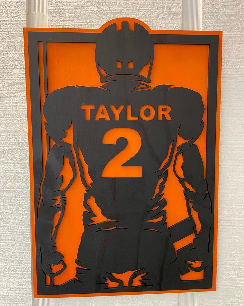 Football Sign Personalized Football Plaque Wooden Football Etsy