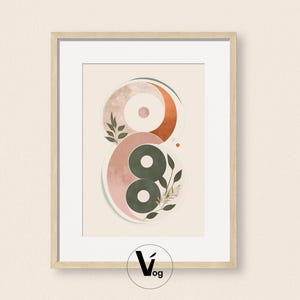 Yin Yang Abstract Art Print: Boho Home Decor (Digital Download)