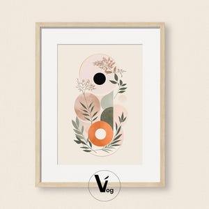 Boho Abstract Art Print: Modern Geometric Nature Decor (Digital Download)