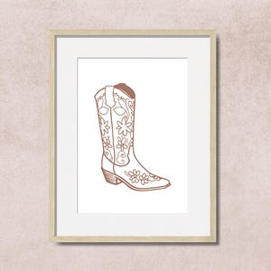 Mocha Mousse Cowgirl Boot Print: 2025 Color Trend (Digital Download)