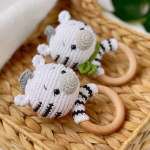 Crochet Pattern ZEBRA Baby Rattle, PDF Pattern Safari Animals, Zebra ...