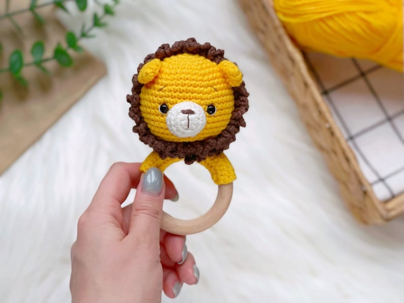 CROCHET PATTERN Lion Rattle PDF Lion Baby Rattle Crochet Etsy
