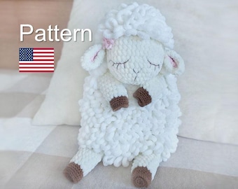 Crochet comforter lamb pattern PDF, comforter toy amigurumi, Amigurumi Cuddle sheep pattern, Baby mini Blanket toy, Pajamas, Lovey patterns