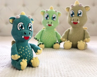 Crochet Pattern Happy Dragon Crochet Big Eyes Amigurumi