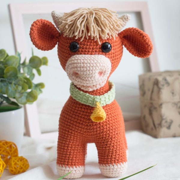 Crochet Cow Pattern Etsy