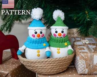 Digital Download - PDF | Crochet amigurumi pattern SNOWMAN stuffed toy, Christmas pattern toy , Amigurumi toy pattern