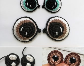 Crochet eyes pattern, eyes for amigurumi toys, 3 in 1 - Inspire Uplift