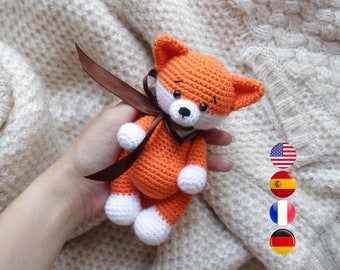 Crochet PATTERN fox amigurumi, crochet pattern amigurumi forest animals, pattern amigurumi plush fox, crochet pattern. Amigurumi and rattles