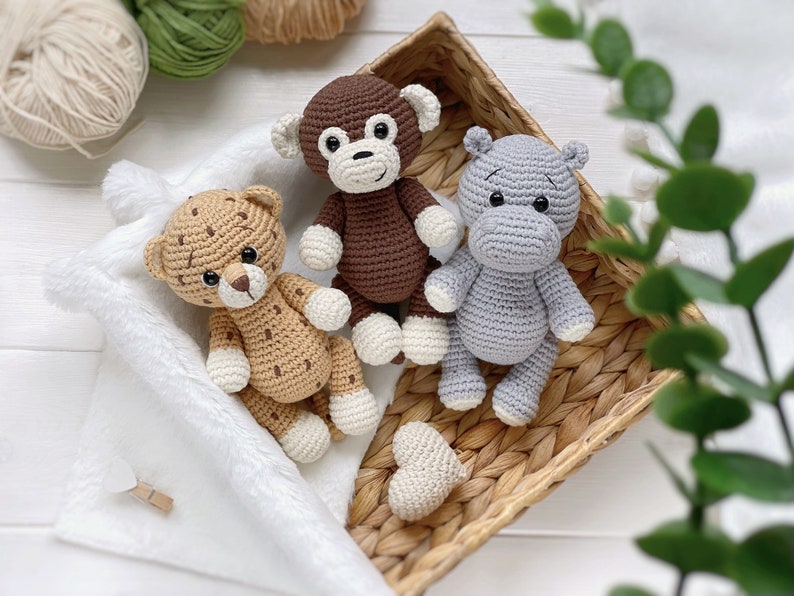 PDF-haakpatroon amigurumi-luipaard, dierenpatroon safari amigurumi, eenvoudig zelfstudie speelgoed haken, luipaard haken, amigurumi en rammelaars afbeelding 9