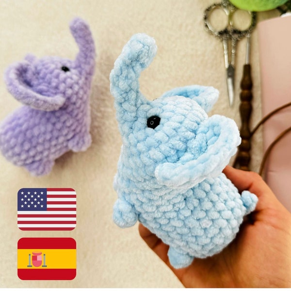 Crochet pattern elephant  / Crochet pattern plush toy elephant / Amigurumi stuff toys tutorial / Amigurumi animals / Pattern amigurumi plush