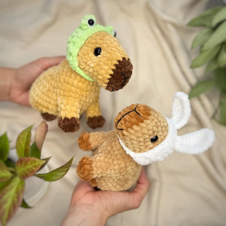 Virkmönster KAPYBARAN MED HATTAR / amigurumi kapybara / virkmönster plyschleksak / pysselleksaker handledning kapybara / Mönster amigurumi plysch bild 3