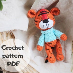 Crochet Pattern Tiger, crochet tiger, Tiger amigurumi, crochet tiger pattern, tiger toy,  PDF tiger tutorial, Cute Amigurumi patterns
