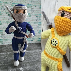 Crochet NINJA doll pattern, amigurumi doll for boy, Toys crochet patterns