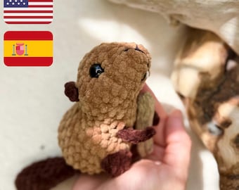 Crochet Pattern beaver / Amigurumi stuff toys tutorial / Pattern realistic beaver / patrón de crochet de castor / PATTERN Amigurumi plush