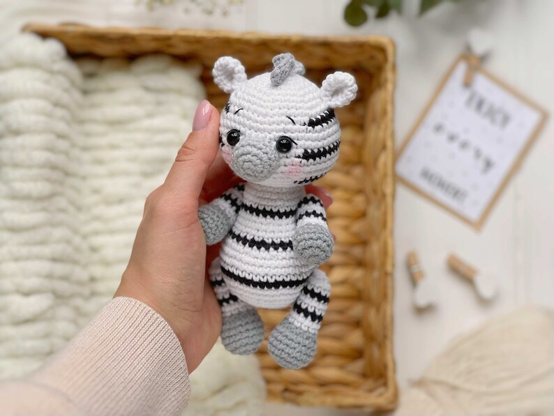 Amigurumi zebra crochet pattern PDF, Safari amigurumi animals, Easy crochet toy pattern, Amigurumi horse for beginner, Amigurumi and rattles image 8