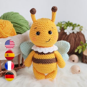 Amigurumi bumblebee crochet PATTERN PDF, Crochet insect bee, Amigurumi pattern animals, Easy crochet  for beginners, Amigurumi and rattles