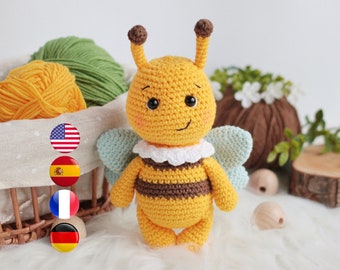 Amigurumi bumblebee crochet PATTERN PDF, Crochet insect bee, Amigurumi pattern animals, Easy crochet  for beginners, Amigurumi and rattles