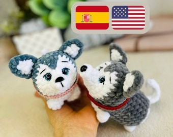 Crochet pattern husky  / Crochet pattern plush toy puppy / Amigurumi stuff toys tutorial / Amigurumi pattern dog /  Pattern amigurumi plush