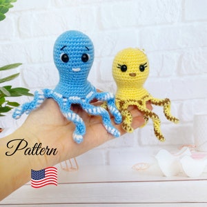 Niedliche Krake häkeln, Muster Amigurumi octopus sea häkeln Wesen, Häkelanleitungen Spielzeug