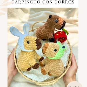 Virkmönster KAPYBARAN MED HATTAR / amigurumi kapybara / virkmönster plyschleksak / pysselleksaker handledning kapybara / Mönster amigurumi plysch bild 6