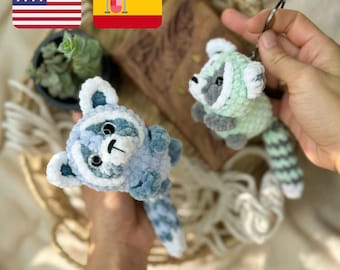 Crochet pattern raccoon / Crochet PATTERN plush toy raccoon / patrón de mapache /Pattern amigurumi plush