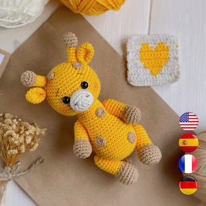 Amigurumi CROCHET PATTERNS PDF Giraffe, Amigurumi Safari animals pattern, Easy crochet toy pattern, beginners pattern, Amigurumi and rattles