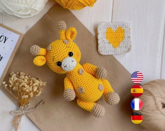 Amigurumi CROCHET PATTERNS PDF Giraffe, Amigurumi Safari animals pattern, Easy crochet toy pattern, beginners pattern, Amigurumi and rattles