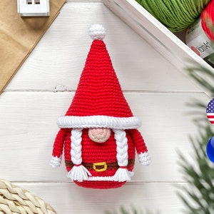 Santa gnome crochet pattern PDF, Amigurumi Christmas ornaments, Holiday gnome pattern, Winter amigurumi easy pattern, Amigurumi and rattles