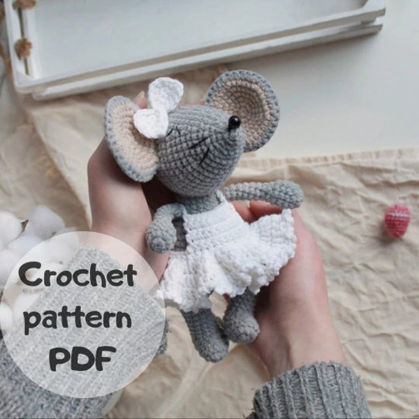 PATTERN Amigurumi pattern Mouse, Easter bunny, Amigurumi Mouse, crocheted mouse pattern, PDF pattern, ENGLISH only, Cute Amigurumi patterns