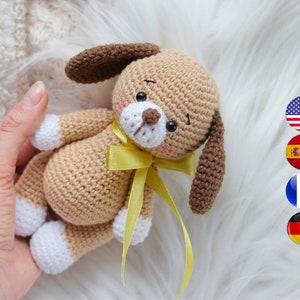 Amigurumi Welpen Häkelanleitung PDF, Hund Amigurumi Anleitung, Haustier Tiere häkeln, Einfache Amigurumi Tiere, Amigurumi und Rasseln