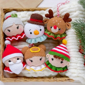 Crochet PATTERN Christmas Decoration: Santa, Mrs Claus, Elf, Angel ...