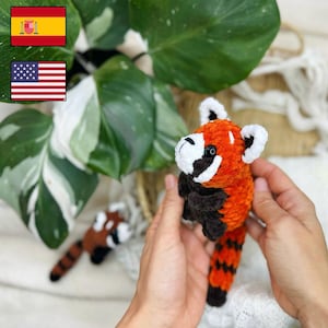 Crochet pattern red panda / Crochet PATTERN plush toy red panda / patrón de panda rojo