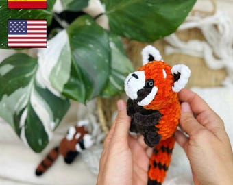 Crochet pattern red panda / Crochet PATTERN plush toy red panda / patrón de panda rojo