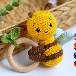 CROCHET PATTERN Bee Rattle Crochet Baby Rattle Bumblebee - Etsy