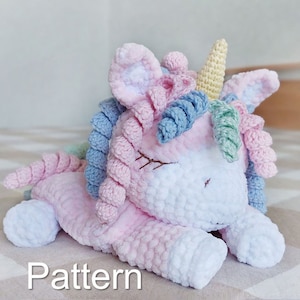 Crochet comforter unicorn pattern PDF, comforter toy amigurumi, Amigurumi unicorn pattern, Baby mini Blanket toy, Pajamas, Lovey patterns