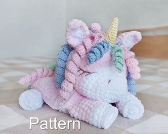 Crochet comforter unicorn pattern PDF, comforter toy amigurumi, Amigurumi unicorn pattern, Baby mini Blanket toy, Pajamas, Lovey patterns
