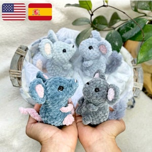 Crochet pattern mouse / Crochet pattern chinchilla / Amigurumi stuff toys tutorial / crochet toy keychain /  ratón / Pattern amigurumi plush