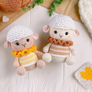 SCHEMA ALL'UNCINETTO Lilu l'agnello amigurumi PDF, Schema facile per pecore all'uncinetto, Animale da fattoria Amigurumi, Animale pasquale all'uncinetto, Amigurumi e sonagli