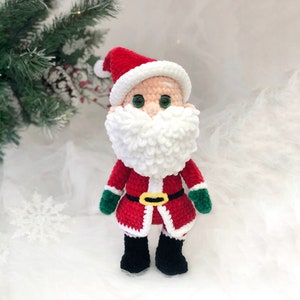 Schema Babbo Natale all'uncinetto / Schema natalizio Amigurumi / Schema decorazioni natalizie in inglese / Schema peluche amigurumi