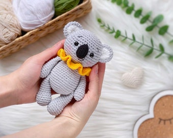 Amigurumi koala crochet pattern, Amigurumi safari animals pattern, Easy crochet pattern PDF, Amigurumi toy pattern, Amigurumi and rattles