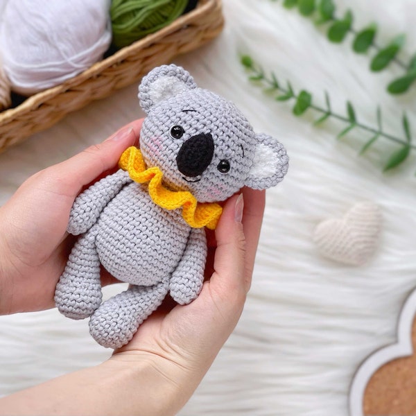 Modèle amigurumi koala au crochet, modèle animaux safari amigurumi, modèle PDF facile au crochet, modèle amigurumi jouets, amigurumi et hochets
