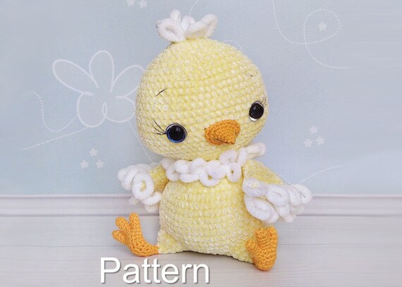 Crochet Chick toy pattern PDF, Chicken toy amigurumi, Amigurumi Easter Chick pattern, Toy crochet,  Lovey patterns