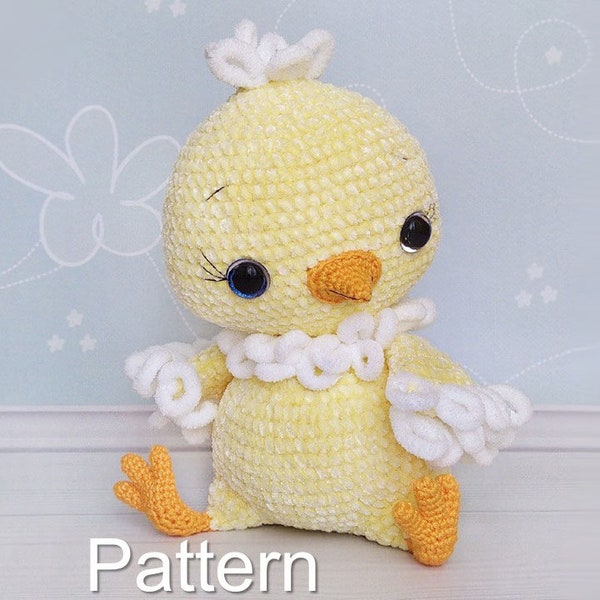 Modèle de jouet de poussin au crochet PDF, jouet de poulet amigurumi, modèle de poussin de Pâques Amigurumi, crochet de jouet, modèles Lovey