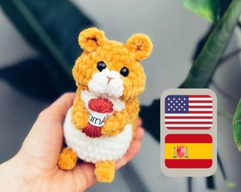 Crochet pattern hamster  / Crochet pattern plush toy hamster / Amigurumi stuff toys tutorial (ENG + ESP) Pattern amigurumi plush