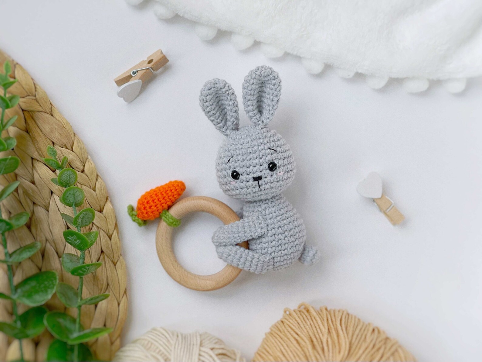 CROCHET PATTERN Baby Rattle Bunny Amigurumi Bunny Rattle PDF | Etsy