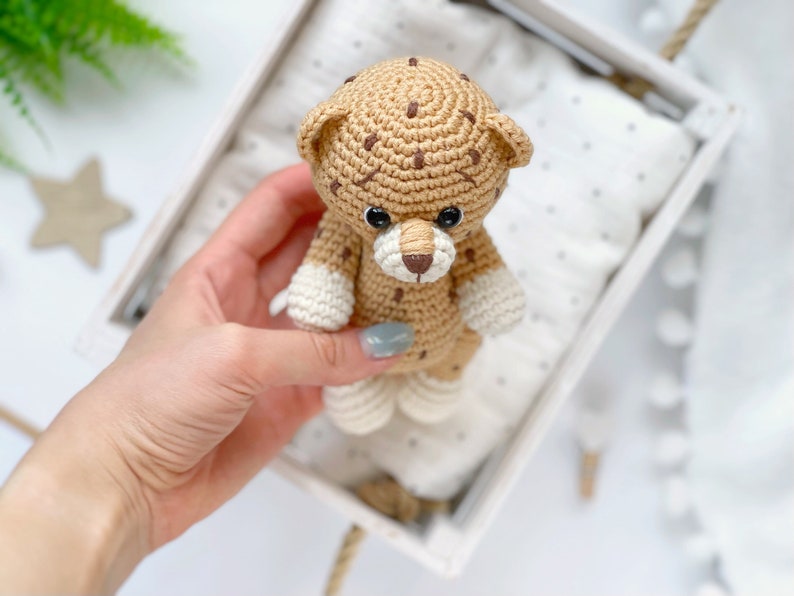 Amigurumi leopard PDF crochet pattern, Safari amigurumi animal pattern, Easy crochet toy tutorial, Leopard crochet, Amigurumi and rattles image 5