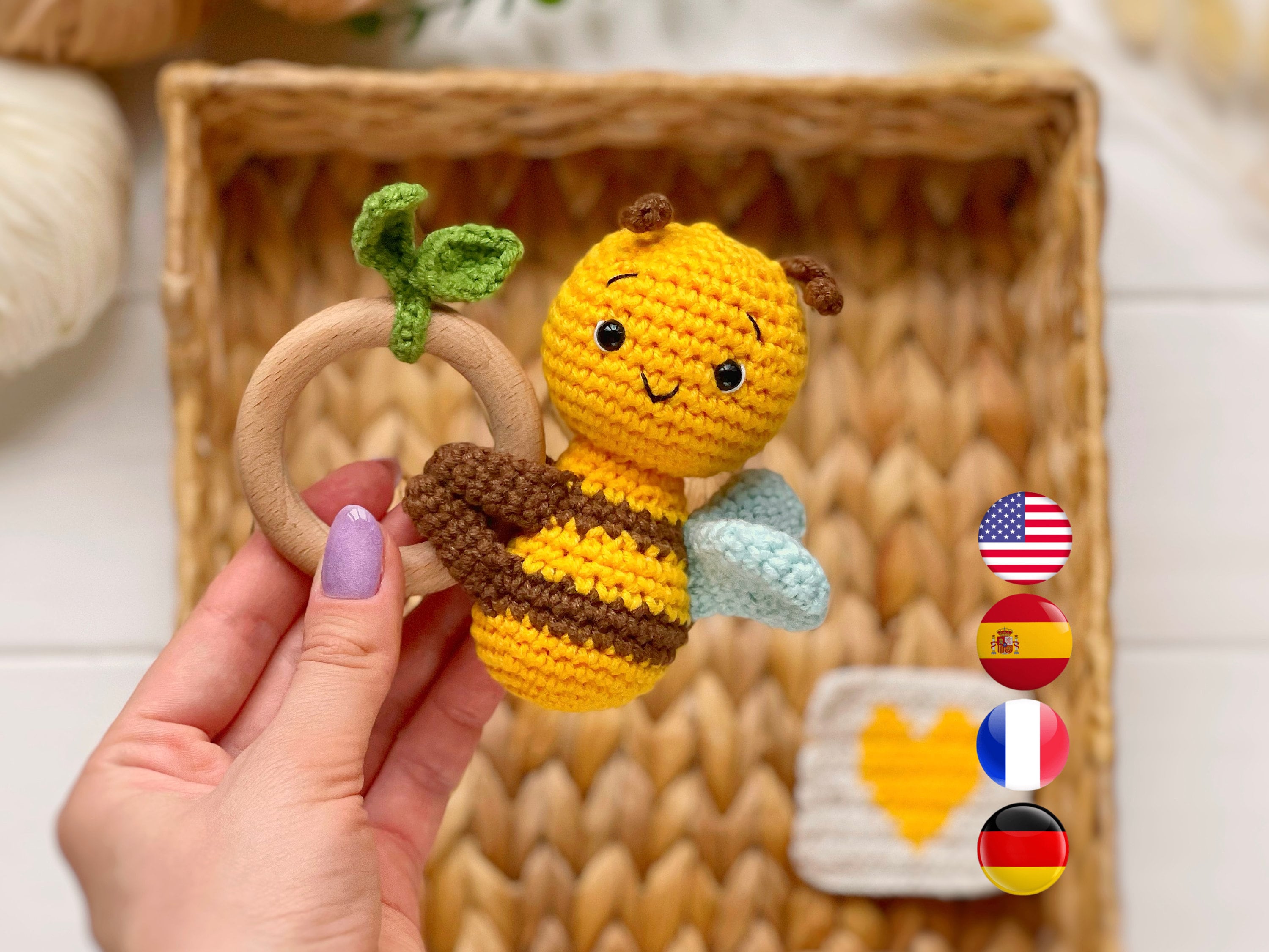 Sonajero Amigurumi Sonajero Hecho A Mano Sonajero De Juguete