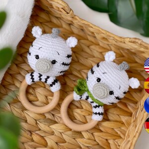 Crochet Pattern ZEBRA Baby Rattle PDF Pattern Safari Animals - Etsy