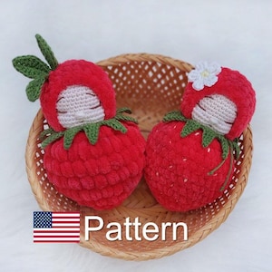 Crochet berry toy pattern PDF, Raspberry toy amigurumi, Amigurumi berry pattern, Amigurumi Strawberry, Toy crochet, Pajamas, Lovey patterns